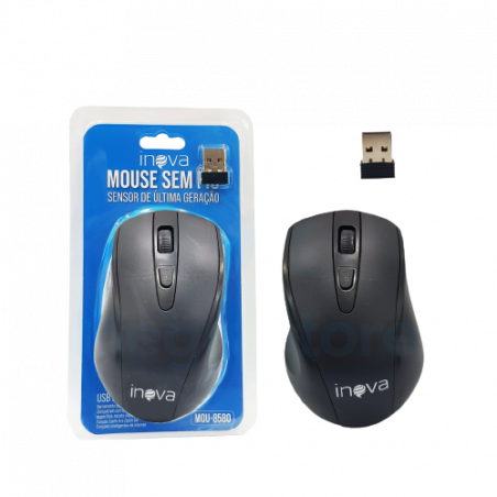 Mouse sem fio Inova USB 3.0 e 2.0