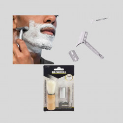 Pincel e aparelho para barbear alfacell com uma lamina LA007